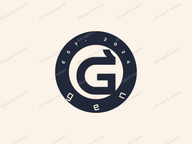 The image is a minimalist logo featuring a bold, uppercase "G" rendered in a dark navy blue color. The letter's shape is smooth and slightly rounded at the edges, providing a modern and sleek appearance. The letter "G" is centered