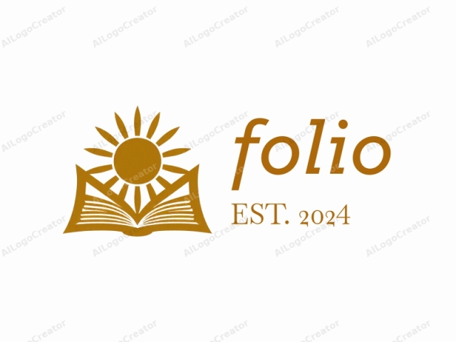 The logo image is a stylized golden sun symbol set against a pure white background. The sun is represented by a large, golden circle with rays emanating outward, resembling a stylized sun with sharp, pointed rays. The central sun is positioned