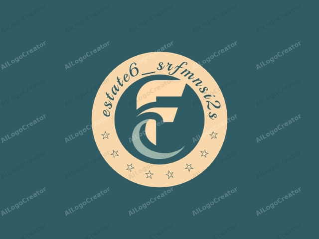The image is a stylized logo featuring the letter "F." It is set against a solid teal background, creating a stark contrast that draws attention to the design. The "F" is designed in a minimalist, modern style. The letter is