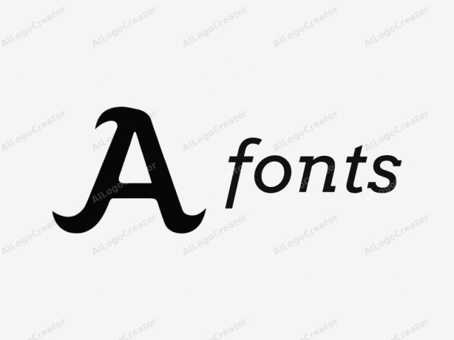 The logo is a minimalist, monochromatic design. It features a bold, uppercase letter "A" in the center of the image, rendered in solid black against a pure white background. The "A" has a unique, asymmetrical design