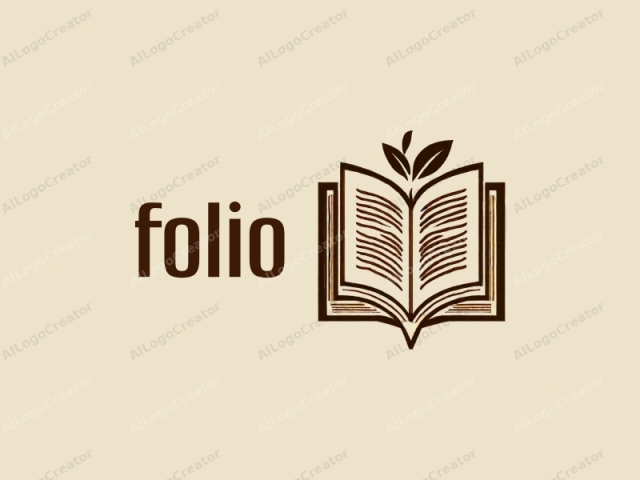 The logo features a stylized drawing of an open book with a prominent leaf motif. The book is centrally positioned and occupies most of the image. The book has a classic appearance with two pages turned open. The text on the pages is not visible