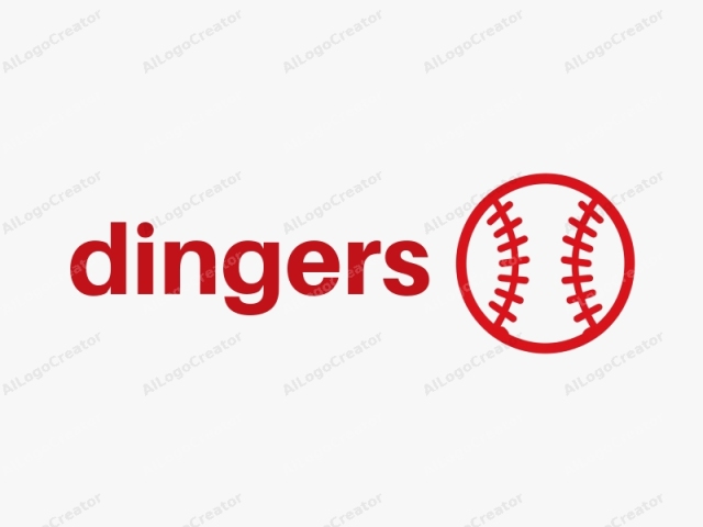 Dies ist ein vereinfachtes, vektorbasiertes Logo mit einem klassischen Baseball-Design. Das Hauptmotiv ist ein Baseball, der in einem sauberen, modernen Stil dargestellt wird. Der Ball wird mit einer roten Umrandung auf einem einfachen weißen Hintergrund gezeigt, was den Kontrast verstärkt und hervorhebt.