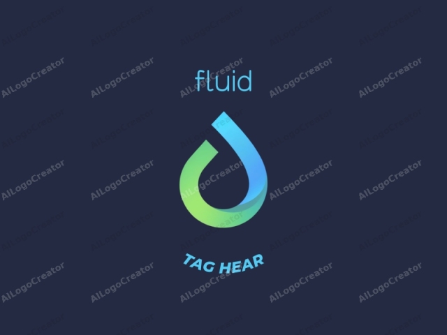 The logo features a modern, abstract design set against a solid, deep navy blue background. The central figure is a stylized droplet, composed of two distinct, curved lines that converge at the top and bottom. The top line begins with a