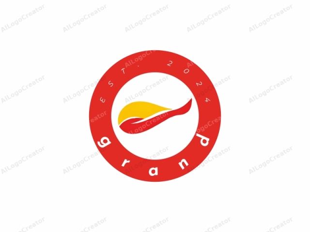 The logo is a stylized abstract shape with vibrant colors. It features a bold, smooth curve that forms a swooping flame, symbolizing dynamic movement and energy. The flame starts with a bright yellow tip that gradually transitions to a vivid red at