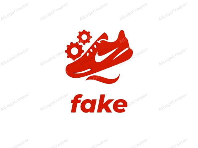 This is a simplified, red, vector-style logo featuring a stylized representation of a Nike sneaker with a swoosh emblem on the side. The sneaker, depicted in bold, flat red, has clean, minimalistic lines without any intricate