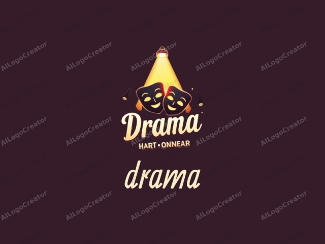 This logo features a stylized theatrical mask design with a dramatic, illuminated background. The two masks, one on top of the other, are depicted as black, expressive figures with prominent cheekbones and closed eyelids, symbolizing secrecy and mystery.