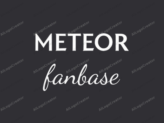 Esta es una imagen de logotipo digital que presenta la palabra "METEOR" destacada en el centro de un fondo gris oscuro sólido. Las letras están diseñadas en una tipografía moderna y elegante con líneas geométricas limpias, lo que las hace parecer nítidas y precisas.