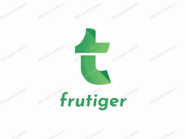 Este logotipo es un diseño geométrico minimalista que presenta una sola letra mayúscula "T" en un estilo suave y fluido. La letra "T" está compuesta por un esquema de colores degradados, principalmente en tonos de verde. Los tonos verdes se transicionan suavemente