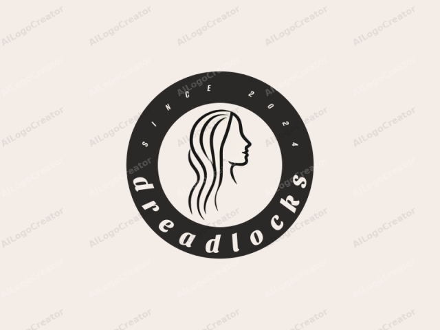 a woman's head. The image is a minimalist black line drawing against a light beige background. The lines are smooth and clean, creating a stylized and elegant effect. The figure is shown in profile, with a simple, symmetrical facial structure