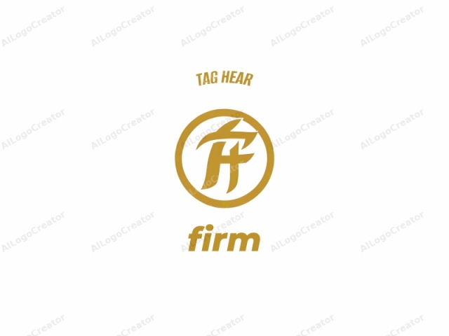 This is a digital logo consisting of a golden circle enclosing a stylized, abstract emblem. The emblem, resembling a stylized letter 'H' with two downward curves, is rendered in a bold, geometric style, giving it a modern and sleek