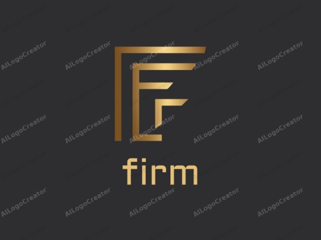 focusing on its style and intended message. This image is a digital graphic logo featuring a modern, abstract design. The main subject is a geometric shape resembling the letter "F", but with a twist. The logo consists of two interlocking, overlapping