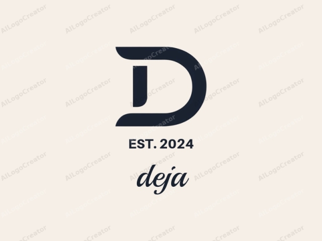 โลโก้นี้เรียบง่ายและทันสมัย ประกอบด้วยตัวอักษร "D" ที่ออกแบบอย่างสวยงามและมีสไตล์ โดยใช้ฟอนต์ sans-serif ที่หนาและสีดำ ตัวอักษร "D" ถูกออกแบบให้สื่อถึงการเคลื่อนไหวและความลื่นไหลด้วยเส้นโค้ง