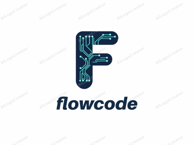 ภาพนี้แสดงตัวอักษร "F" แบบตัวพิมพ์ใหญ่ที่ออกแบบอย่างทันสมัยและเรียบง่าย ตัวอักษร "F" อยู่ตรงกลางและมีเส้นขอบโค้งมน วางอยู่บนพื้นหลังสีน้ำเงินเข้ม ภายในตัวอักษรมีพื้นที่ว่าง