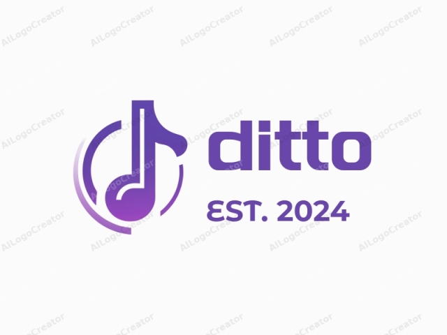 Esta imagen es un logotipo digital estilizado con un diseño moderno y minimalista. Presenta un símbolo de nota musical, comúnmente asociado con la música y el sonido. La nota se representa en un estilo suave, elegante y contemporáneo. La nota musical