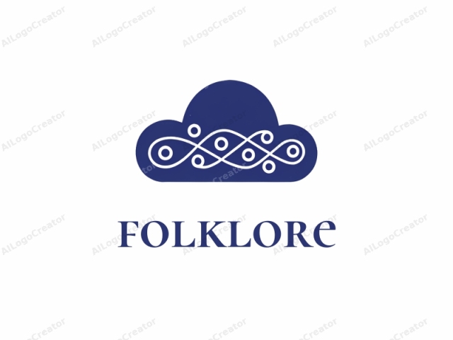 This is a minimalist digital logo featuring a stylized cloud shape rendered in a solid, deep blue color. The cloud is centered against a plain white background, emphasizing its vividness. The shape of the cloud is rounded at the edges, with a