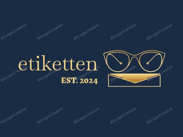 This logo features a minimalist design with a deep blue background. At the center of the image, there is a stylized representation of eyeglasses and a small envelope, both rendered in a golden hue. The eyeglasses are drawn with clean