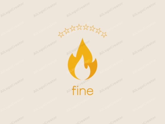 This is a minimalist logo illustration featuring a stylized yellow flame set against a plain, off-white background. The flame is depicted in a simple, abstract form, lacking any intricate details or shading, yet effectively conveying the shape of fire. The yellow