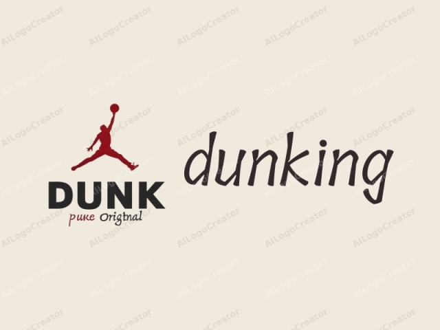 featuring the word "DUNK Pure Original" in a minimalist, modern style. The text is centered on a beige background. The word "DUNK" is prominently displayed in bold, black uppercase letters, while "pure original" is written in