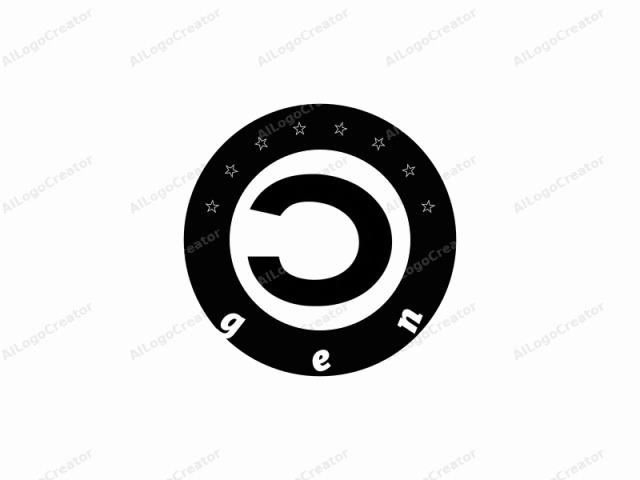 This image is a minimalist black logo with a modern, geometric design. It consists of a large, bold black circle with a significant portion missing on the right side, creating a distinctive shape reminiscent of the capital letter "C." The missing portion on