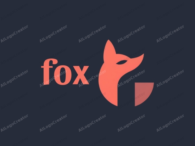 in a minimalist design style. This is a minimalist logo featuring a stylized fox. The fox's head and neck are depicted in a bold, solid red-orange color. The fox's head is angled slightly to the right, and its pointed ears are