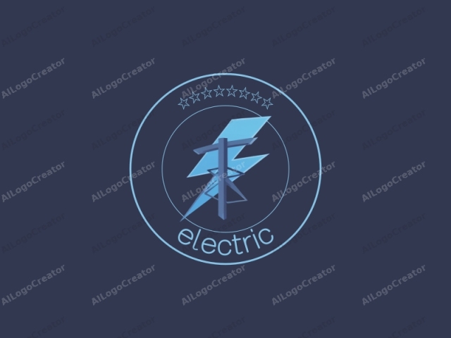 This image is a stylized, minimalist logo featuring a bold, geometric shape representing a lightning bolt. The lightning bolt is rendered in shades of blue and white, with the blue representing the central and main element of the design and the white acting as