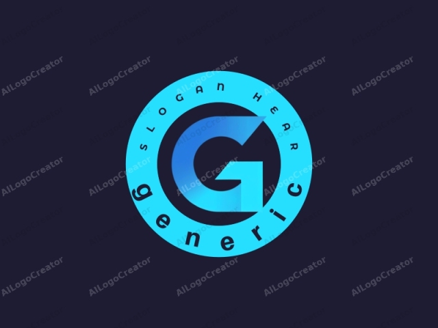 La imagen es un logotipo digital que presenta la letra "G" en una fuente moderna y audaz. El logotipo está renderizado en un estilo minimalista y elegante, con un efecto de gradiente prominente que transita de un cian-azul vibrante en la parte superior a un tono más oscuro en la parte inferior.