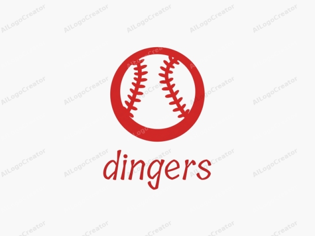 Das Bild ist eine vereinfachte, digitale Darstellung eines roten Baseballschlägers. Der Schläger ist vertikal positioniert mit einer spitzen Spitze oben und einem abgerundeten Ende unten. Der Schläger ist in einem flachen, einfarbigen Rot dargestellt, ohne Schatten oder