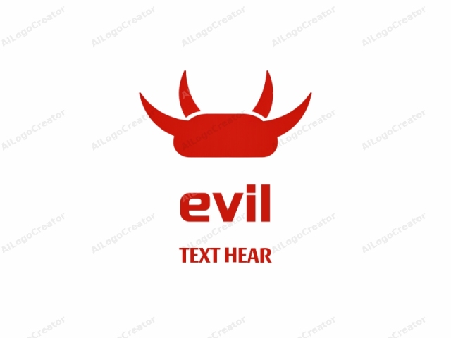 featuring a stylized, minimalist depiction of a bull's head, characterized by bold, symmetrical horns that are sharply curved upward. The entire image is rendered in a vivid, solid red color, with no additional shading or detailing. The bull's head