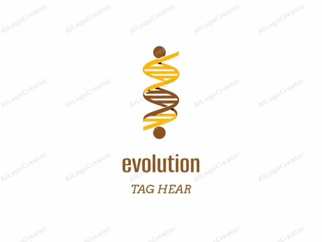 This logo features a stylized, three-dimensional DNA double helix structure set against a plain white background. The DNA strand is depicted in a modern, minimalist digital drawing style. The strand consists of alternating brown and yellow segments, each representing a different