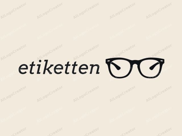 This is a minimalist logo featuring a pair of black rectangular eyeglasses centered against a solid light beige background. The glasses are depicted in a bold, clean silhouette style, with sharp edges and no shading or gradients. The lenses are represented as simple