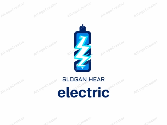 The image is a simple, stylized logo featuring a rectangular shape with a flat top and bottom, resembling a battery or power cell. The dominant colors are blue and white, with blue being the primary color and white serving as a background or complementary