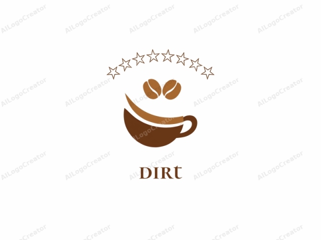 Dies ist ein minimalistisches, vektorstilisiertes Logo einer Kaffeetasse. Das Logo zeigt zwei vorherrschende Brauntöne, die die Kaffeetasse und ihren Inhalt darstellen. Die Tasse ist in einer stilisierten Form dargestellt, mit einem dicken Henkel auf der rechten Seite und einer geschwungenen Form