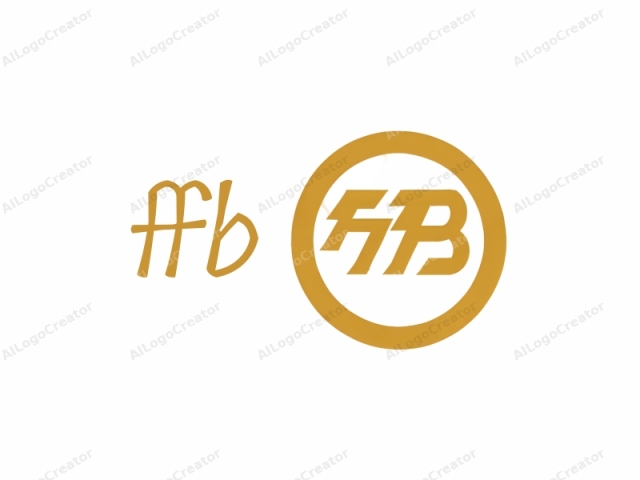 This is a minimalist logo with a circular design. The logo is rendered in a solid, rich golden yellow, which provides a warm and luxurious appearance. At the center of the circle, there is a stylized lettering, consisting of capital letters