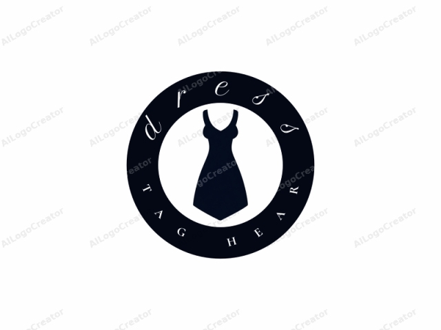 The image is a simple, minimalist black silhouette drawing of a woman's sleeveless dress. The dress is depicted in a flat, two-dimensional style, with no shading or intricate details, emphasizing its shape and style. The dress features a deep V