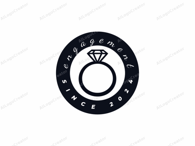 Dies ist ein minimalistisches Schwarz-Weiß-Logo eines Rings. Der Ring wird in einem simplen, geometrischen Stil dargestellt, mit einer kräftigen schwarzen Umrandung und einer glatten, abgerundeten Form. Der Ringband wird durch eine einzige, dicke schwarze Linie repräsentiert.