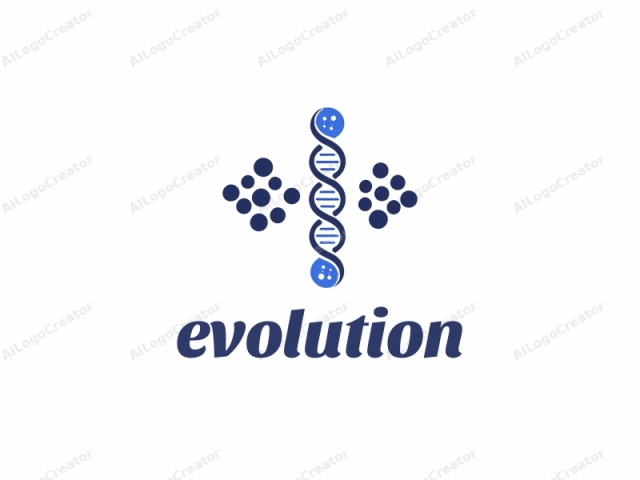 The logo features a stylized double helix, a well-known representation of DNA, composed of two intertwined strands. The double helix is centered and oriented vertically. The DNA strands are represented in a solid blue color. The strands appear smooth,