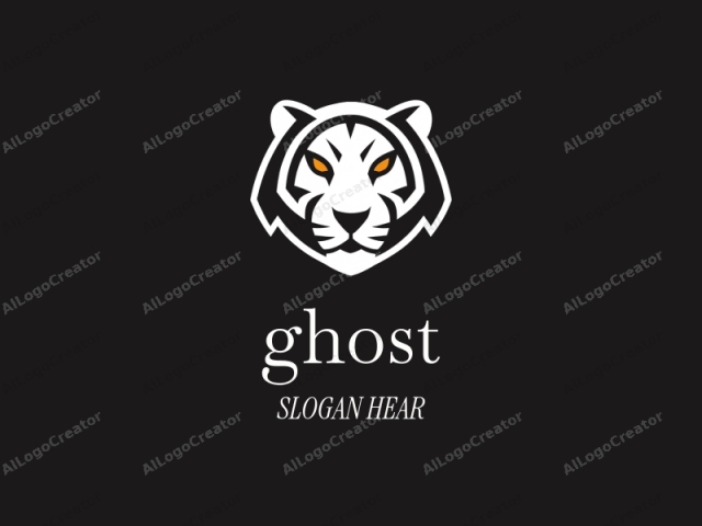 This image is a stylized, digitally created logo of a tiger's face against a solid black background. The tiger's head is depicted in a simplified, abstract manner, emphasizing its fierce and powerful nature. The face is rendered in crisp, clean