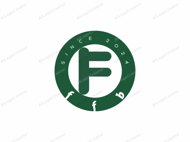 This is a simple, digital graphic of a capital letter "F" in dark green, set against a plain white background. The letter "F" is stylized with rounded, smooth edges, giving it a modern, clean, and minimalist appearance