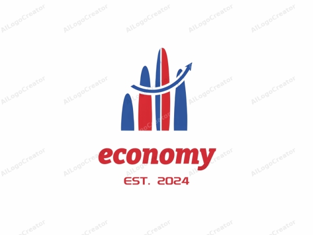 This logo features a stylized, simplistic design. It consists of four tall, vertical shapes with triangular tops, representing columns. The tallest and thinnest column on the left is blue, followed by a red column, and then two shorter blue
