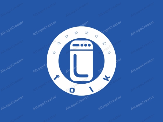 El logo es un diseño simple y monocromático realizado en un estilo minimalista. Presenta un icono rectangular blanco centrado sobre un fondo azul vibrante. El icono, ligeramente inclinado hacia la derecha, está compuesto por líneas limpias y rectas.