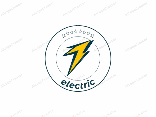 This image is a stylized, vectorized logo featuring a bold, striking lightning bolt in a minimalist design. The lightning bolt is rendered in a vibrant yellow color with sharp, angular edges, giving it a dynamic and energetic feel. The bolt forms