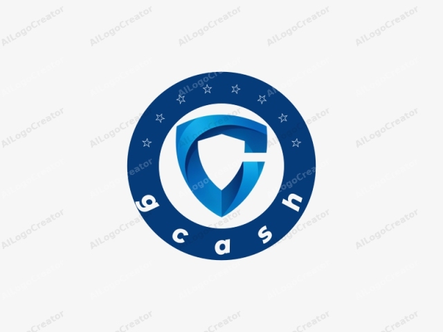 The logo is a digital graphic representation of a shield with a sleek, modern design. The shield is primarily blue, giving it a sense of strength and protection. The blue hues vary from a deep, almost navy blue at the base to a lighter