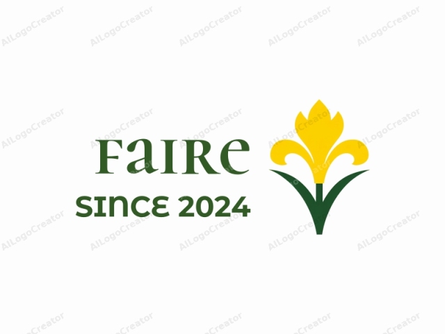 featuring a stylized floral emblem. The logo is minimalist in design, showcasing a bold and simplistic representation of a stylized tulip. The tulip is depicted in a flat, modern style, characterized by clean lines and bright colors. The flower itself