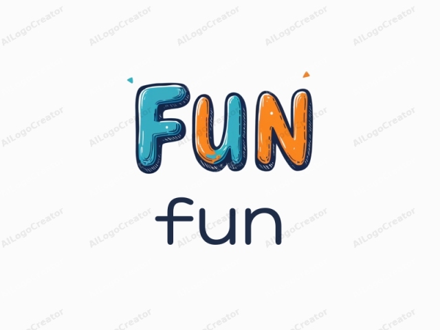 This image is a digital drawing of the word "FUN" set against a white background. The text is large, bold, and prominently displayed in the center of the image. The letters are designed with a playful, modern font, with rounded edges