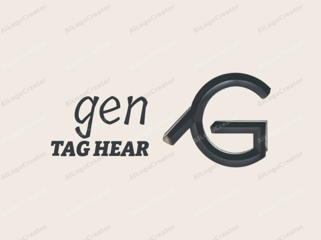 This logo is minimalist in style, featuring a sleek, modern design. The central focus of the image is a bold, sans-serif letter "G" rendered in a smooth, metallic black. The letter "G" is curved in a unique and