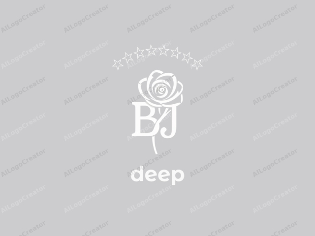This is a clean, minimalist logo featuring the stylized silhouette of a rose with a modern and simplistic design. The rose is predominantly white, with a solid outline and minimal shading. The central part of the rose, including the petals and stem,
