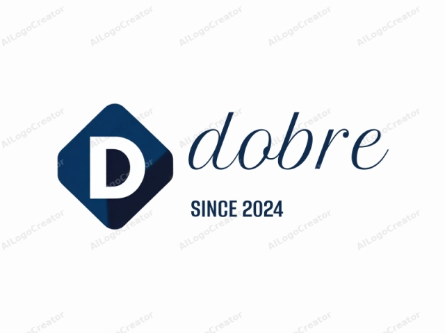 Dies ist ein minimalistisches digitales Logo-Design, das aus einer stilisierten, geometrischen Form besteht. Das Logo zeigt einen großen, großgeschriebenen "D" in der Mitte, der eine prominente Position einnimmt. Der "D" ist in einer fetten, serifenlosen Schriftart dargestellt.