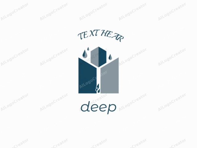 This is a simple, abstract logo composed of geometric shapes and minimalistic design elements. The primary shapes are three large, rectangular blocks arranged in a vertical formation, with a central block slightly wider than the flanking ones. Each block has a distinct