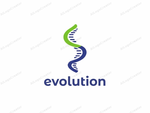 This is a digital logo image composed of a simplified genetic sequence. It features two colors, with the majority of the sequence in a vivid, bold blue, while a prominent section in the middle is a striking lime green. The logo takes the shape