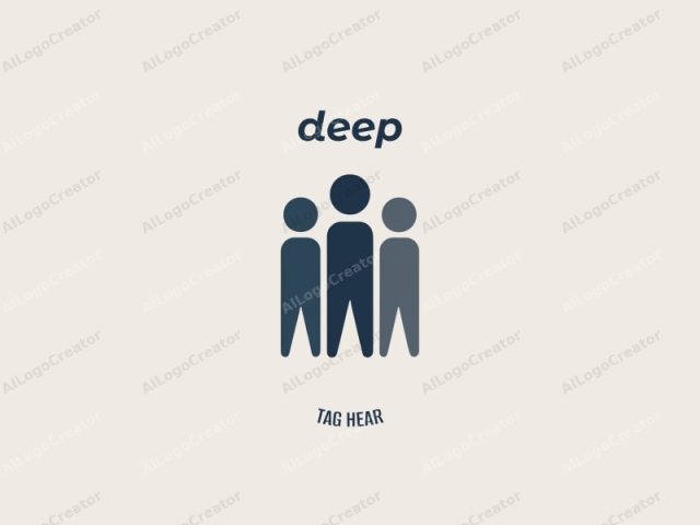 This logo image features three stylized human figures in a minimalist, abstract form. The figures are depicted as simple geometric shapes with smooth outlines, using a monochromatic color palette consisting of shades of blue and grey. The figure in the middle is